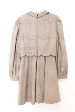 画像2: Rojita / チェックカラーリボンワンピース  ブラウン O-26-02-21-084-LO-OP-IG-OS