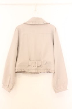 画像2: evelyn / フリルライダースジャケット  ベージュ O-26-02-21-085-LO-JA-IG-OS