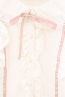 画像2: Honey Cinnamon / フリル襟ブラウス  オフシロ×ピンク O-26-02-21-089-LO-BL-IG-OS