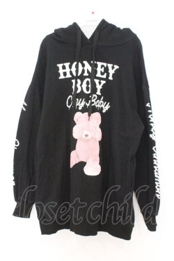 画像1: Honey Cinnamon / 目隠しテディパーカー  クロ O-26-02-21-093-LO-TO-IG-OS