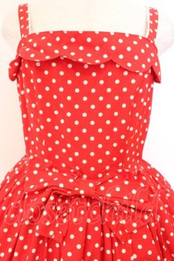 画像2: BABY,THE STARS SHINE BRIGHT / ドット・フリルジャンパースカート  えんじ O-26-02-21-014-BA-OP-OW-OS