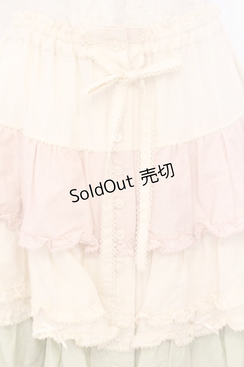 画像2: PINK HOUSE / 配色フリルスカート  ピンク×ハッカ O-26-02-21-017-LO-SK-OW-OS (2)