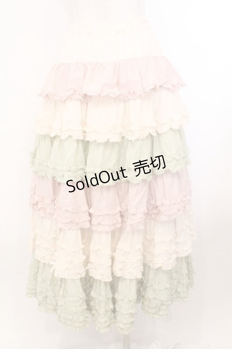 画像5: PINK HOUSE / 配色フリルスカート  ピンク×ハッカ O-26-02-21-017-LO-SK-OW-OS (5)