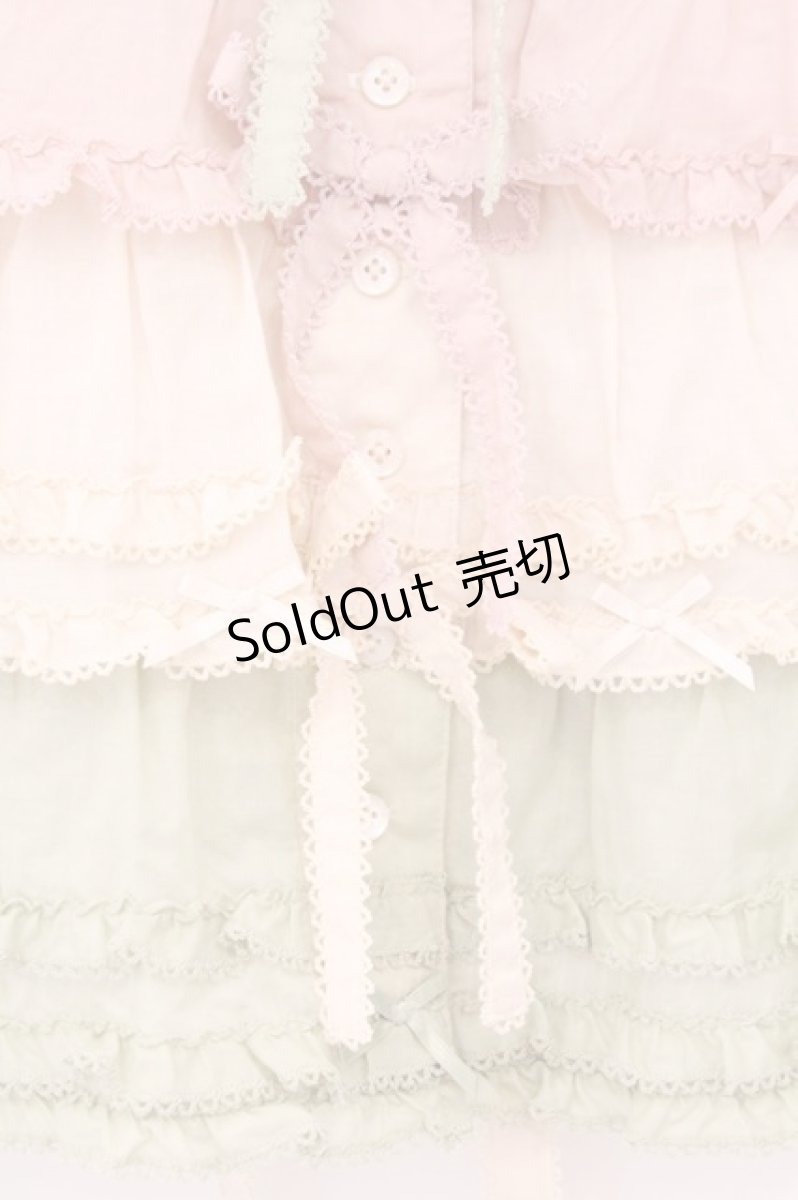 画像3: PINK HOUSE / 配色フリルブラウス  ピンク×ハッカ O-26-02-21-018-LO-BL-OW-OS (3)