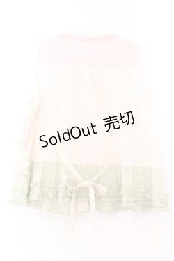 画像4: PINK HOUSE / 配色フリルブラウス  ピンク×ハッカ O-26-02-21-018-LO-BL-OW-OS