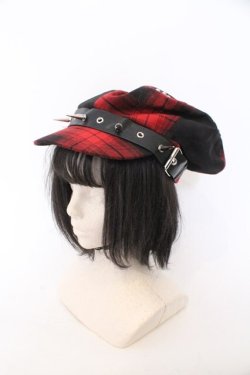 画像1: Grrr the Lipper / 二次元キャスケット〜刺〜  レッド×ブラック O-26-02-22-085-0-AC-IG-OS