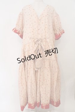 画像1: WONDERFUL WORLD / ローズ格子柄ワンピース【改造品】  ピンク O-26-02-23-001-LO-OP-IG-OS