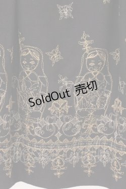 画像3: Jane Marple / シャイニーマトリョーシカエンブロイダリーのフォークロアドレス　ジャンパースカート M クロ O-26-02-23-024-JM-OP-OW-OS