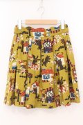 Jane Marple / Wolf and Seven kidsプリントのミニスカート M イエロー O-26-02-23-026-JM-OP-OW-OS