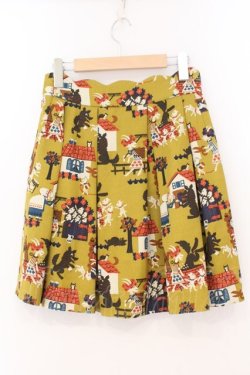 画像3: Jane Marple / Wolf and Seven kidsプリントのミニスカート M イエロー O-26-02-23-026-JM-OP-OW-OS
