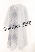 axes femme / 柄切替イレヘムシャツワンピース M ブルー系 O-26-02-23-030-AX-OP-OW-OS