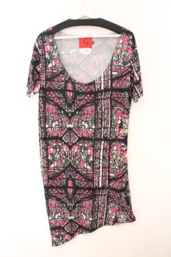 画像1: ALTER VENOMV / ステンドグラスUネックTシャツ M マルチ O-26-02-23-036-PU-TS-YM-OS