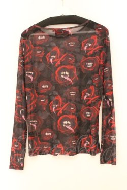 画像3: KILL STAR / 総柄メッシュトップス L ブラックｘレッド O-26-02-23-044-SL-TO-YM-OS