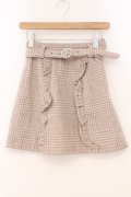 Honey Cinnamon / 起毛チェックビジューバックルスカート F ベージュ O-26-02-23-048-LO-SK-OW-OS
