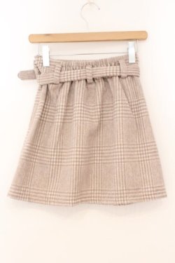 画像2: Honey Cinnamon / 起毛チェックビジューバックルスカート F ベージュ O-26-02-23-048-LO-SK-OW-OS