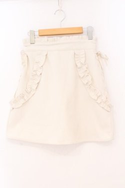 画像1: Honey Cinnamon / ダブルレースアップ起毛スカート F アイボリー O-26-02-23-049-LO-SK-OW-OS