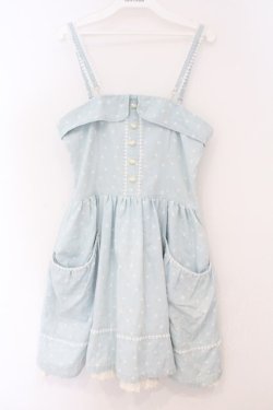 画像1: TRALALA / ハートドットキャミワンピース  サックス O-26-02-23-050-LO-OP-OW-OS
