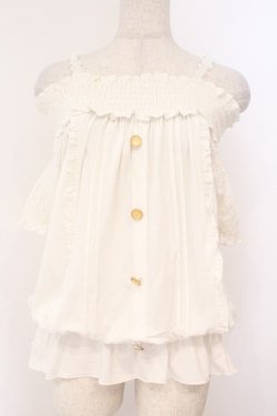 画像1: Lizmelo / レース切り替えオフショルプルオーバー M シロ O-26-02-23-053-LO-TO-OW-OS