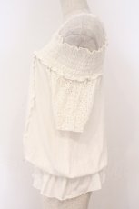 画像2: Lizmelo / レース切り替えオフショルプルオーバー M シロ O-26-02-23-053-LO-TO-OW-OS (2)