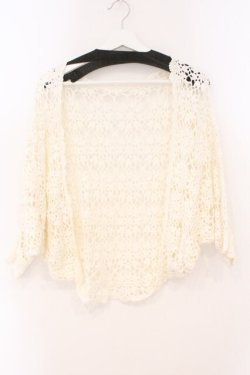 画像1: LIZ LISA / レースドルマンカーディガン  シロ O-26-02-23-059-LO-TO-OW-OS