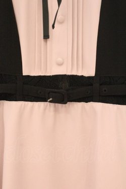 画像2: EATME / ウエストマークバイカラーワンピース M ピンク×クロ O-26-02-23-062-LO-OP-OW-OS