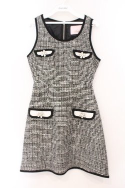 画像1: Swankiss / ビジューツイードワンピース F クロ O-26-02-23-063-CA-OP-OW-OS