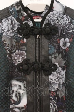 画像2: Qutie Frash / 和柄チャイナチュニック  グリーン O-26-02-23-072-QU-TO-OW-OS