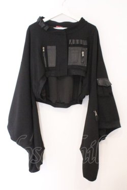 画像1: Qutie Frash / ミリタリー着物ブルゾン  ブラック O-26-02-23-075-QU-JA-OW-OS