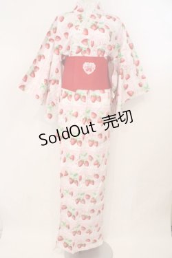 画像1: Angelic Pretty / いちごミルフィーユ浴衣  ピンク O-26-02-23-006-AP-OP-OW-OS
