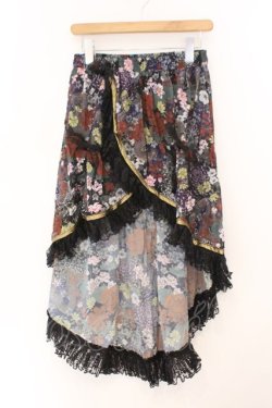 画像1: Qutie Frash / 2025プレミアムセット【華龍】オーバースカート  ブラック O-26-02-23-080-QU-SK-OW-OS