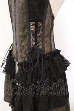 画像3: Qutie Frash / ホルターコルセットベスト  カーキ×カモフラージュ O-26-02-23-009-QU-JA-OW-OS