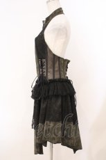 画像4: Qutie Frash / ホルターコルセットベスト  カーキ×カモフラージュ O-26-02-23-009-QU-JA-OW-OS (4)