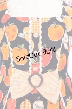 画像2: metamorphose / りんごスカラップ切替ジャンパースカート  ネイビー×オレンジ O-26-02-23-016-ME-OP-IG-OS