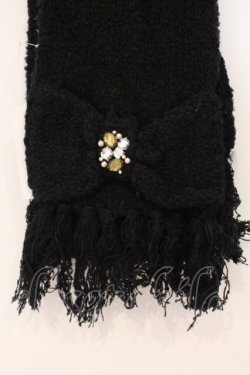 画像2: axes femme / ビジューリボンマフラー  クロ O-26-02-24-033-AX-ZA-IG-OS