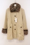 axes femme / ファー付きロービングコート M アイボリー O-26-02-24-037-AX-CO-IG-OS