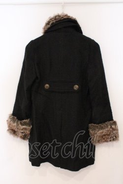 画像3: axes femme / ファー付きロービングコート M クロ O-26-02-24-038-AX-CO-IG-OS