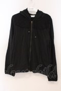 axes femme / レース配色ジップパーカー M クロ O-26-02-24-043-AX-TO-IG-OS