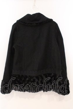 画像3: axes femme / ビッグカラーショートコート  ブラック O-26-02-24-044-AX-CO-IG-OS