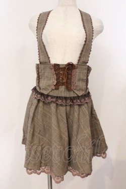 画像1: axes femme / コルセット風サスペンダースカート M ブラウン O-26-02-24-046-AX-SK-IG-OS