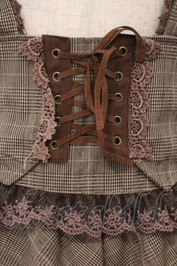 画像2: axes femme / コルセット風サスペンダースカート M ブラウン O-26-02-24-046-AX-SK-IG-OS