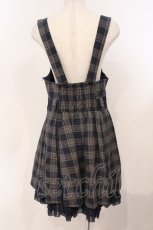 画像3: axes femme / ローズレース配色吊りスカート M クロ×ネイビー O-26-02-24-047-AX-SK-IG-ZT095 (3)