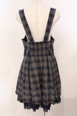 画像3: axes femme / ローズレース配色吊りスカート M クロ×ネイビー O-26-02-24-047-AX-SK-IG-OS