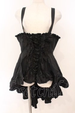 画像1: MARBLE / レースアップオーバースカート  ブラック O-26-02-24-052-GO-SK-OW-OS