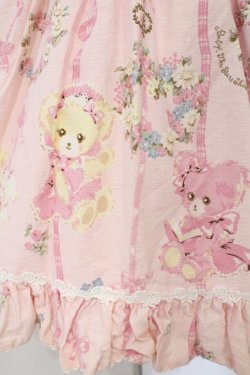 画像3: BABY,THE STARS SHINE BRIGHT / なかよしくみゃちゃんソフィージャンパースカート  ストロベリームース O-26-02-24-054-BA-OP-OW-OS