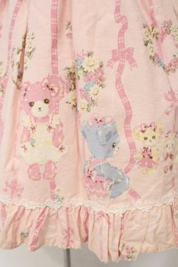 画像4: BABY,THE STARS SHINE BRIGHT / なかよしくみゃちゃんソフィージャンパースカート  ストロベリームース O-26-02-24-054-BA-OP-OW-OS