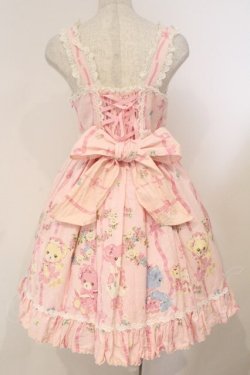 画像6: BABY,THE STARS SHINE BRIGHT / なかよしくみゃちゃんソフィージャンパースカート  ストロベリームース O-26-02-24-054-BA-OP-OW-OS