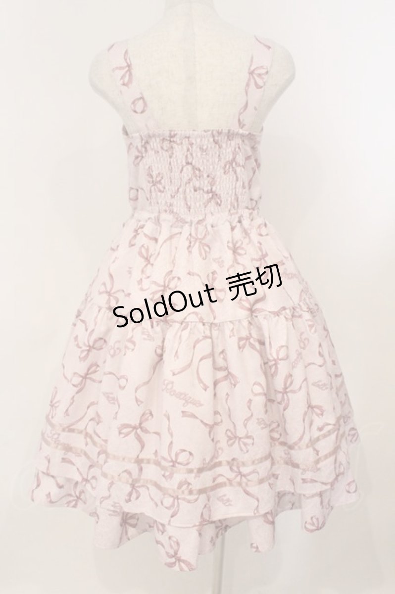 画像4: axes femme POETIQUE / リボン柄ドールジャンパースカート M ピンク O-26-02-24-057-AX-OP-IG-OS (4)