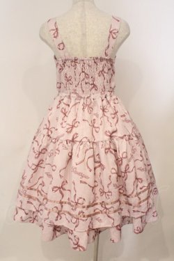 画像4: axes femme POETIQUE / リボン柄ドールジャンパースカート M ピンク O-26-02-24-057-AX-OP-IG-OS