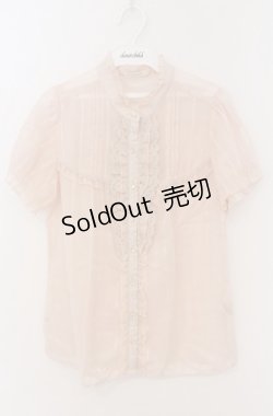 画像1: axes femme / ボウタイ付フィルムドビーブラウス L ピンク O-26-02-24-1026-AX-BL-IG-OS