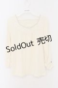 axes femme / 薔薇ボタン配色カットソー M アイボリー O-26-02-24-1028-AX-TO-IG-OS